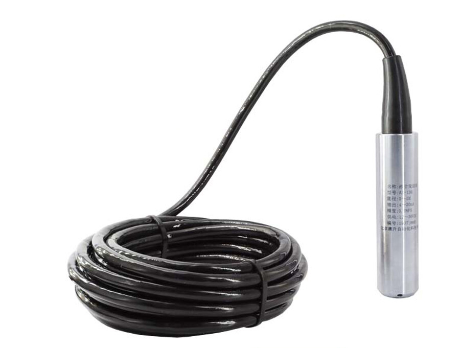 DC24V 4-20mA Throw-In Liquid Level Sensor Water Level Transmitter Range 0 - 5m
