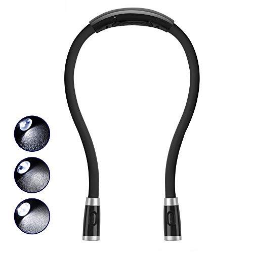 Book Light, Rechargeable LED Hug light, Neck Hug Reading Lights for Bed Black