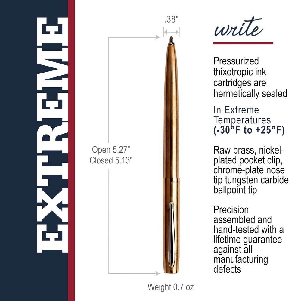 Fisher Space Pen - Raw Brass M4RAW- Cap-O-Matic, Gift Boxed