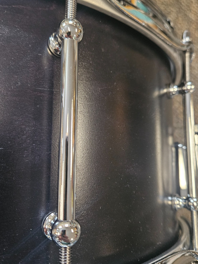 SJC 2023 Custom Maple 7x14 Black Lacquer with Chrome Hardware