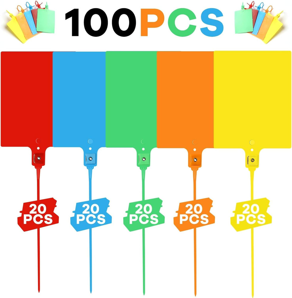 100 PCS Plastic Tags Shipping Tags Large Waterproof Plastic Tags for Labeling Sh
