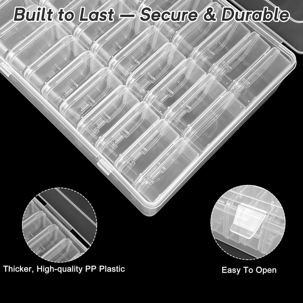 Bead Organizer Box – Small Bead Storage Containers, Mini Clear Plastic Storage