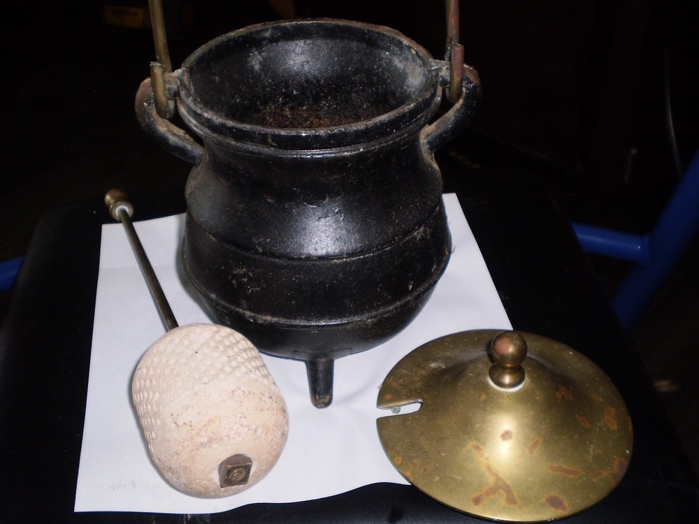 FIREPLACE HEARTH STARTER FUEL KETTLE vintage!!