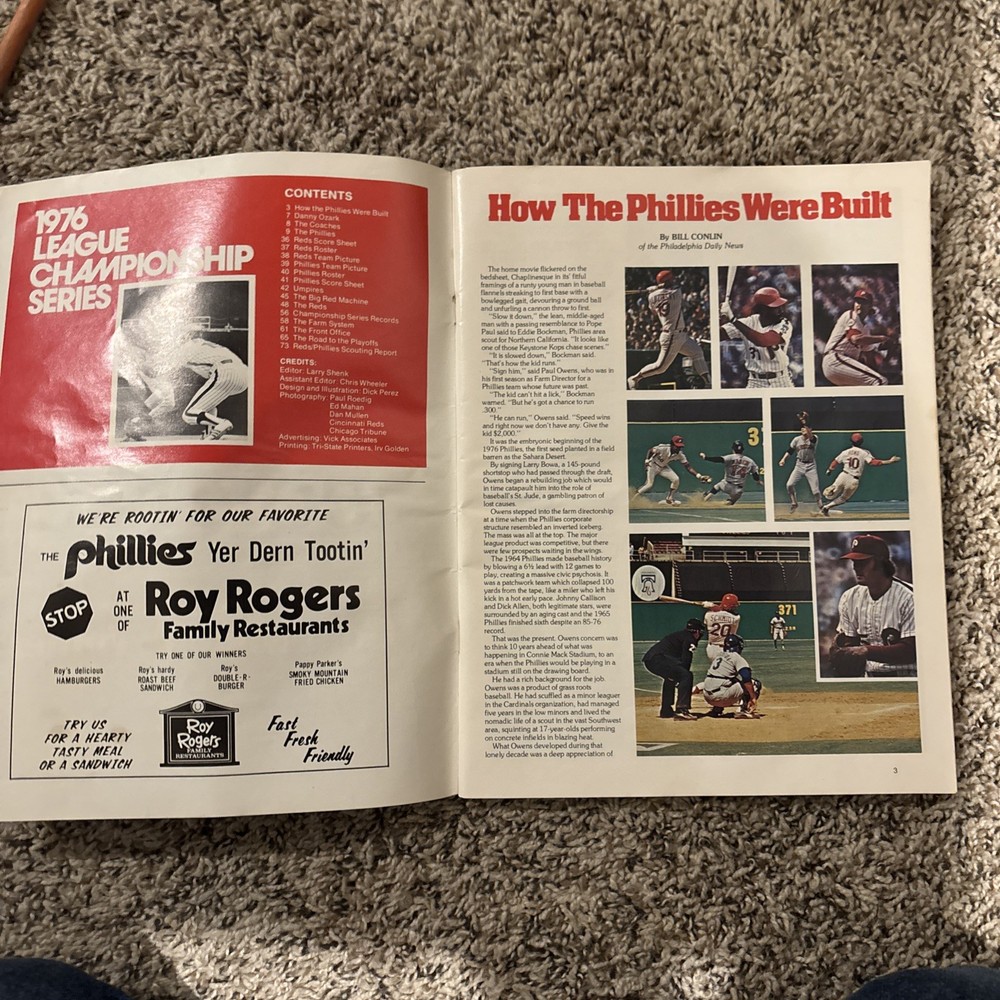 1976 NLCS Baseball Program - Cincinnati Reds at Philadelphia Phillies