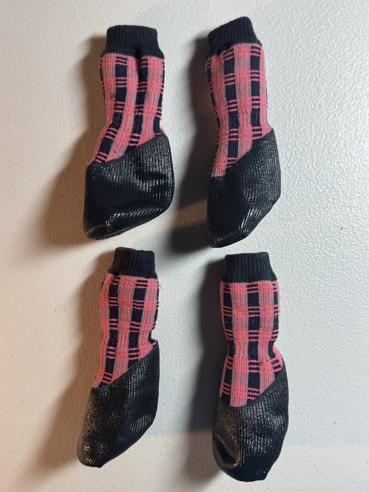 Hound & Tail Pink/Blue Plaid Dog Boots NEW