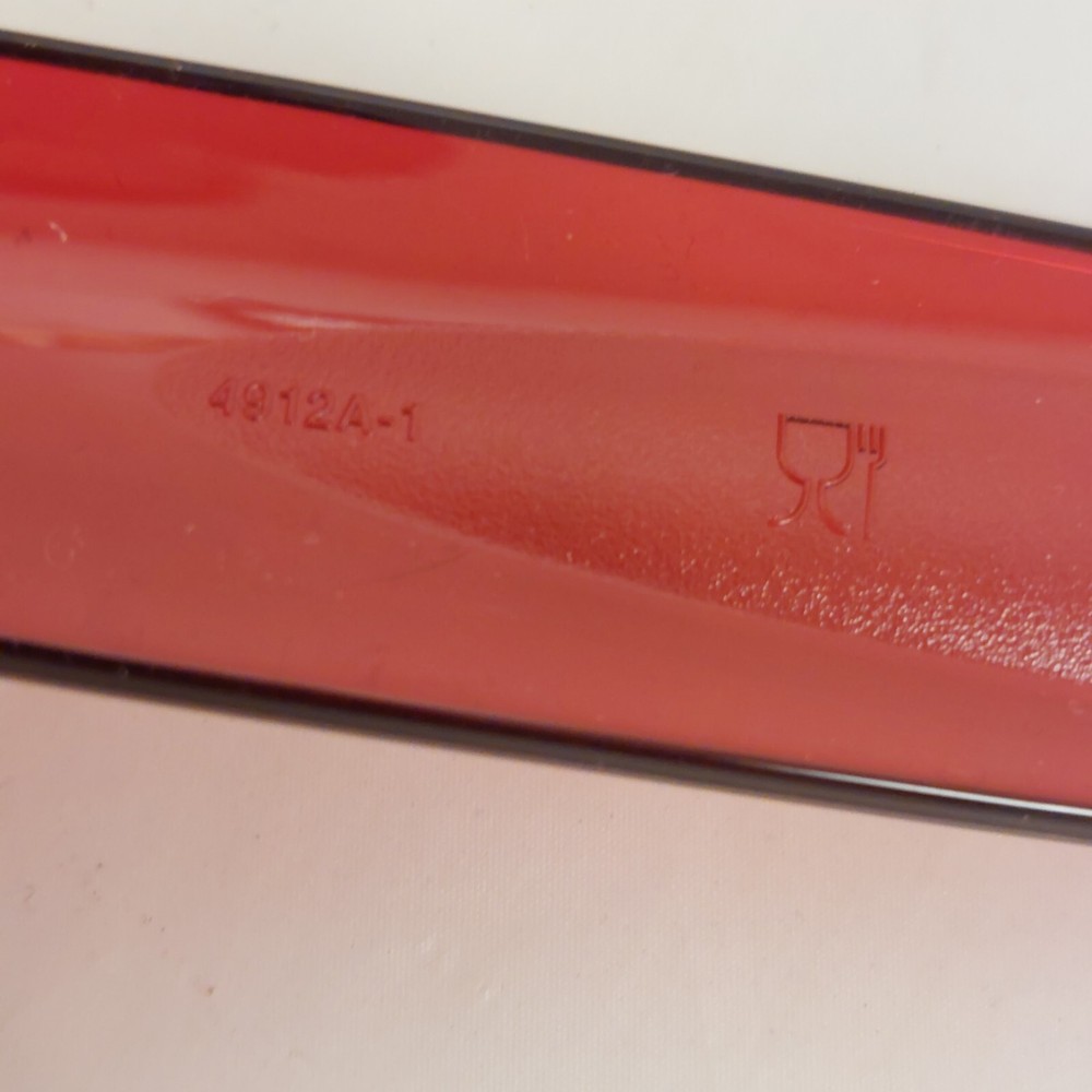 Tupperware Salad Server Set Fork Spoon Clear Red Acrylic mid century modern