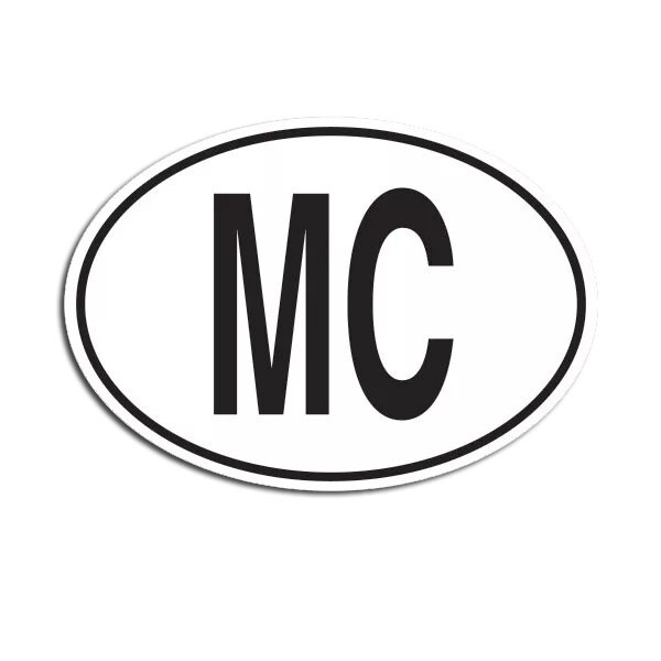 MC Monaco Country Code Oval Sticker Decal