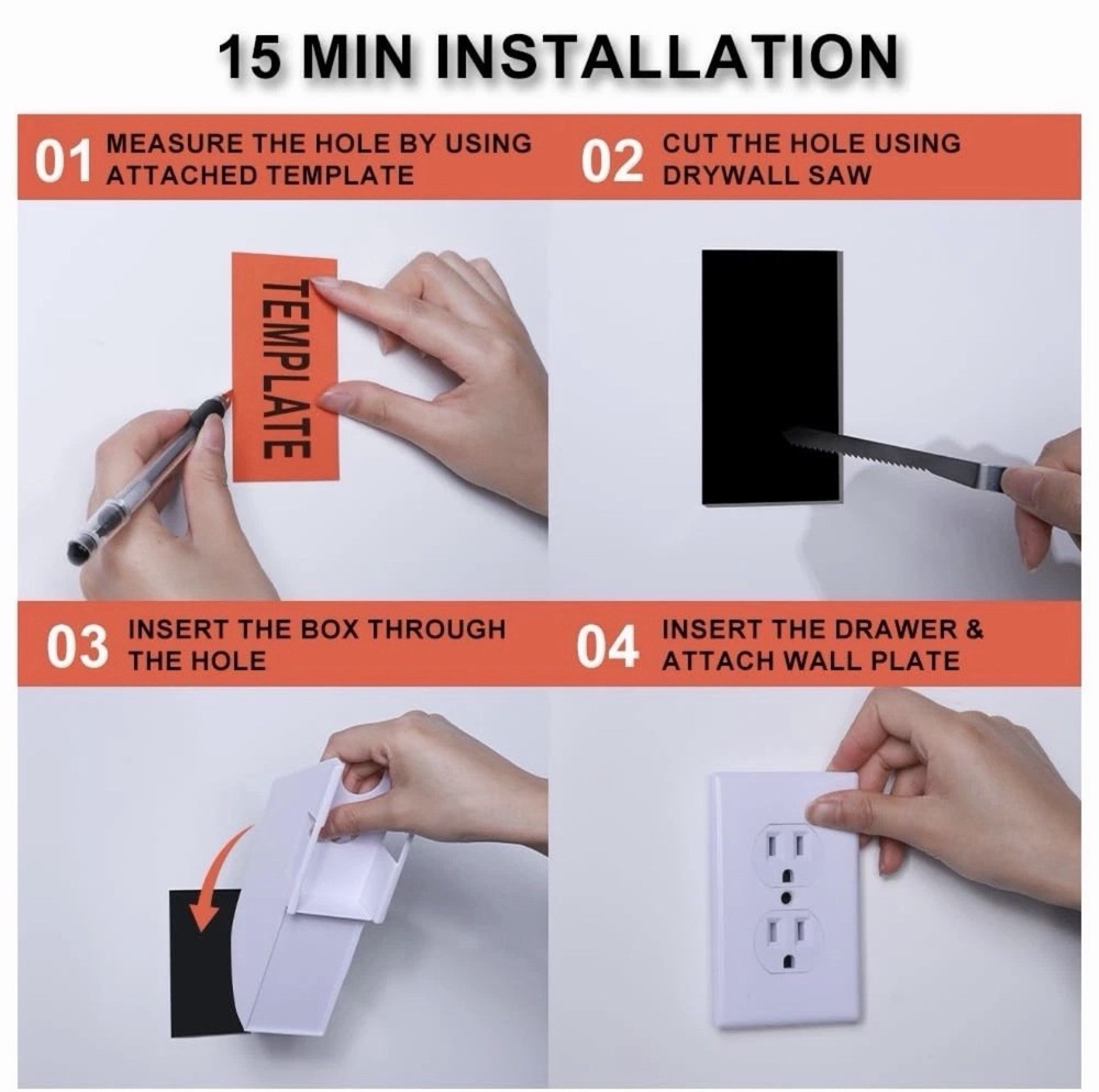Wall Socket Diversion Safe- Hidden Diversion Safe Simple Install Magnetically...