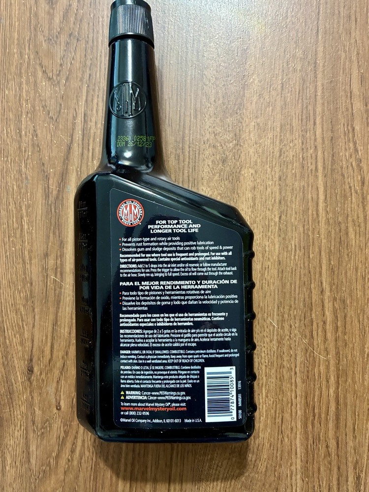 marvel air tool oil 32 oz