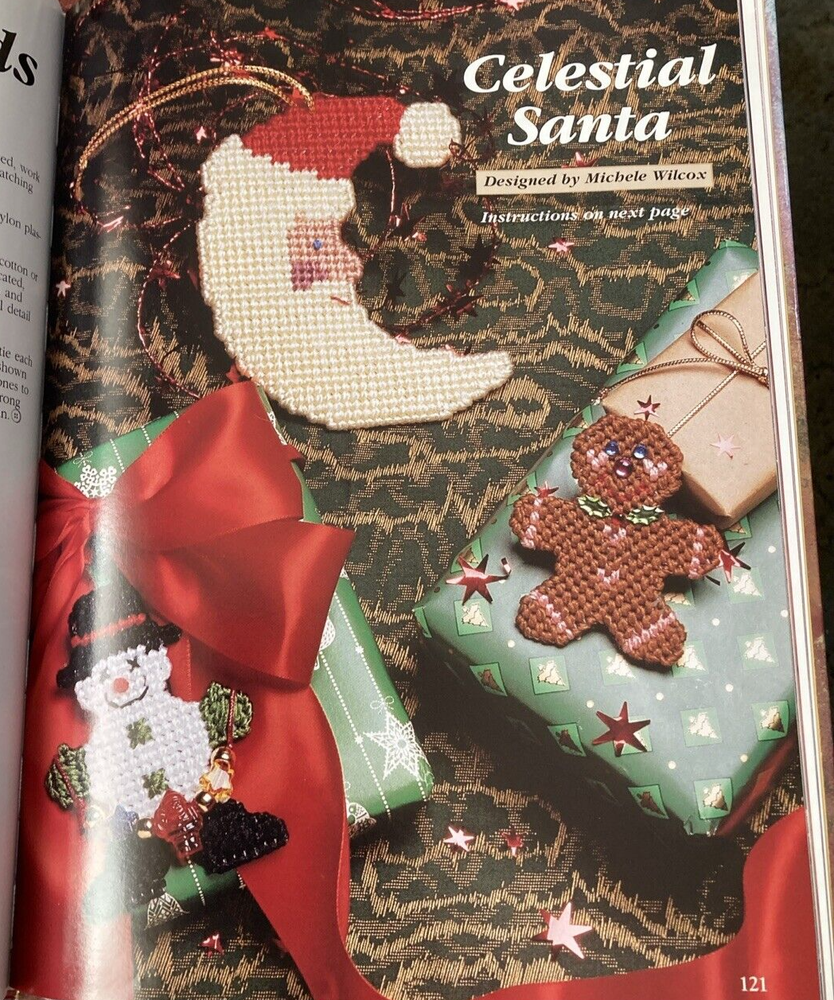 Vtg Rare Heartwarming Plastic Canvas pattern book 1996