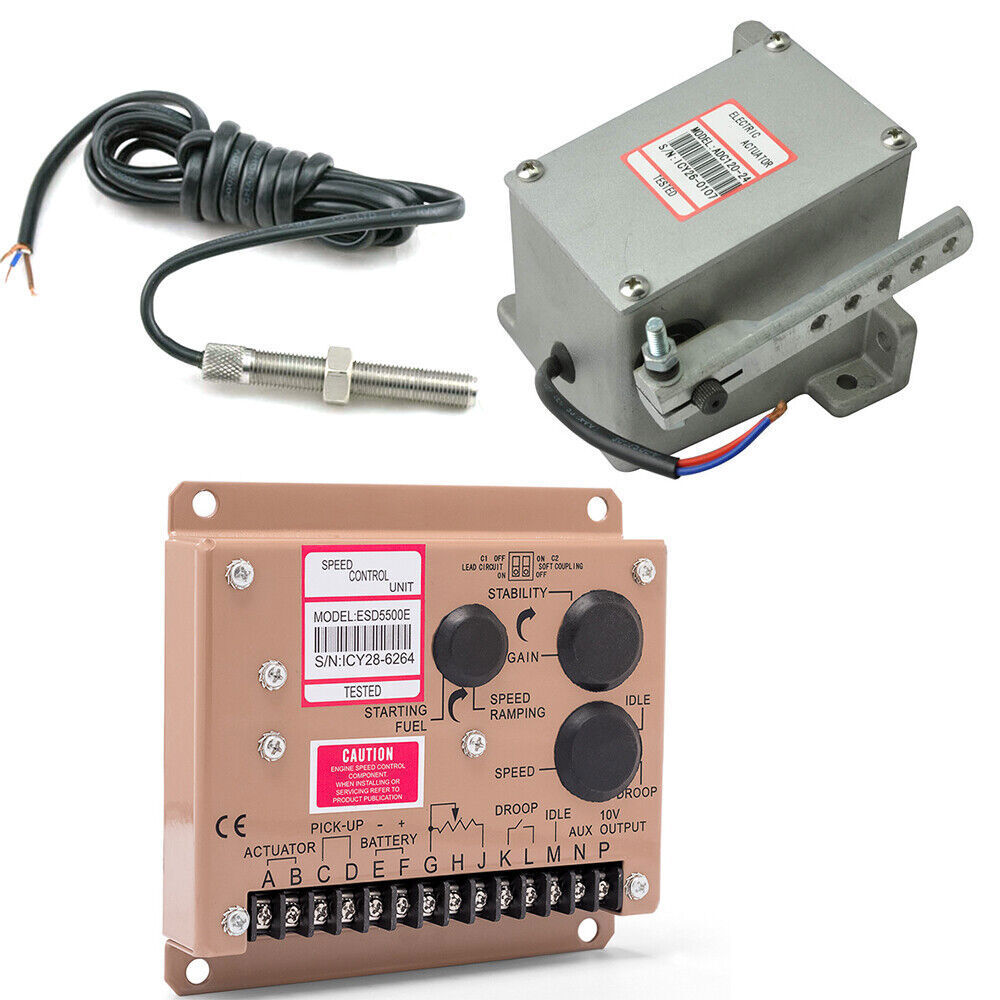 12V/24V DC Speed Controller Governor ESD5500E Generator+MSP6729 Speed Sensor USA
