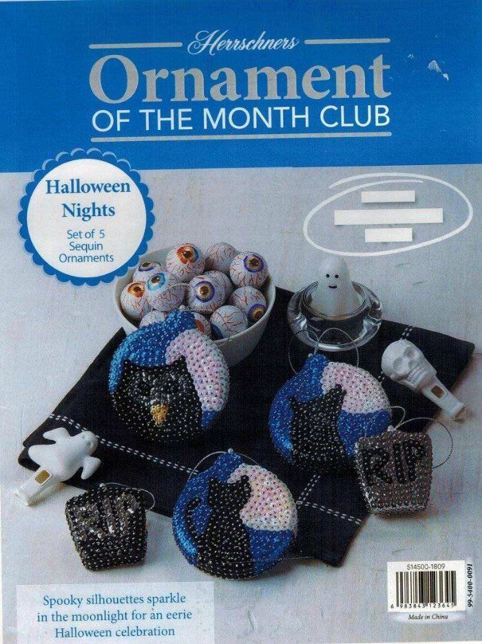 Herrschners Halloween Nights Sequin Ornament KIT Makes 5