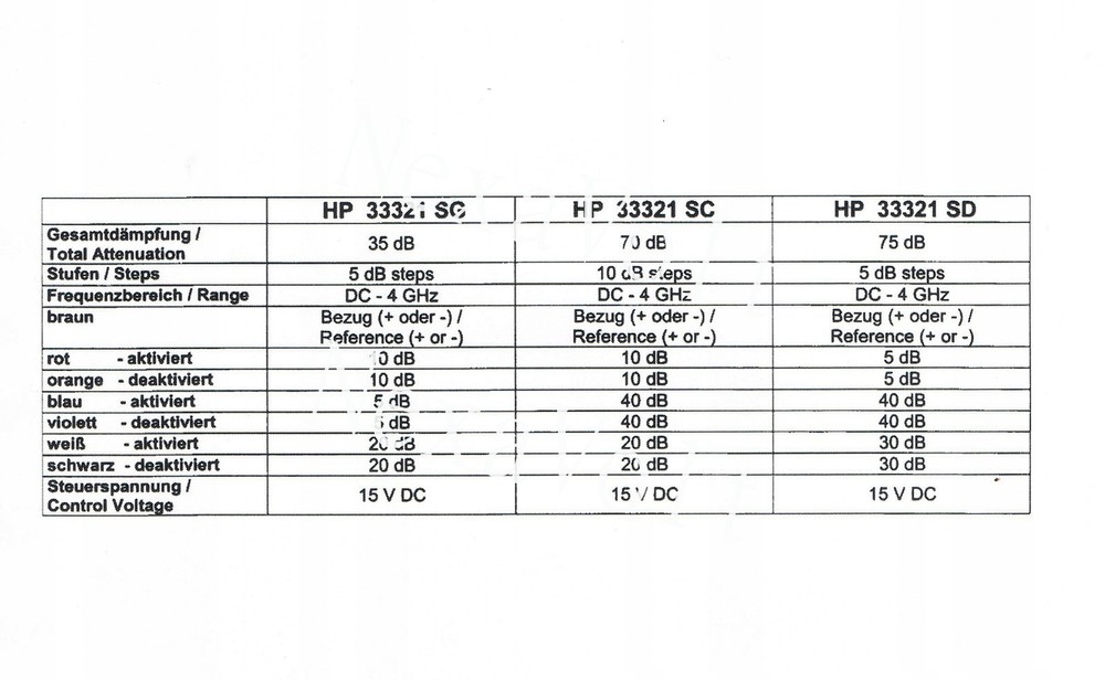1pcs Hewlett Packard 33321SD Step Attenuator