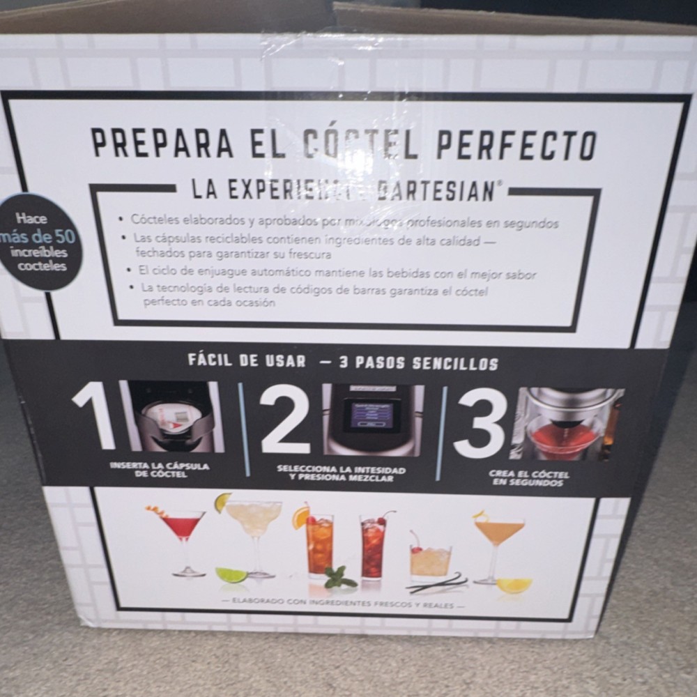 Bartesian Premium Electric Cocktail Maker Silver Plastic Glass