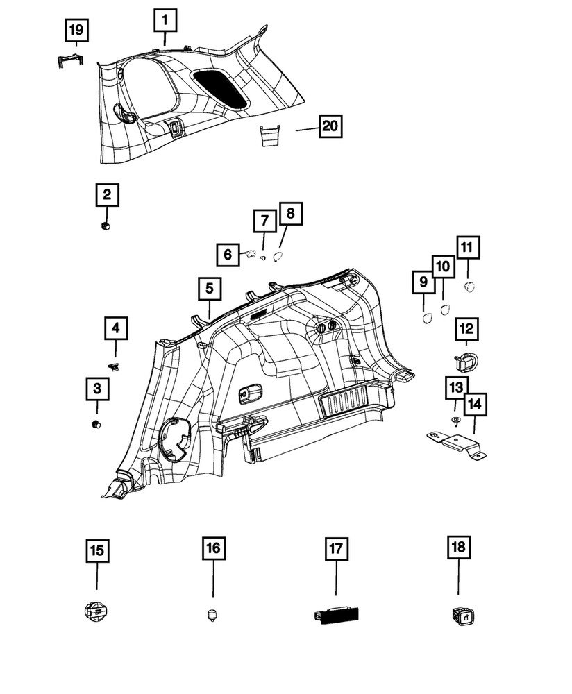 Genuine Mopar Retaining Button 6EM08DX9AA