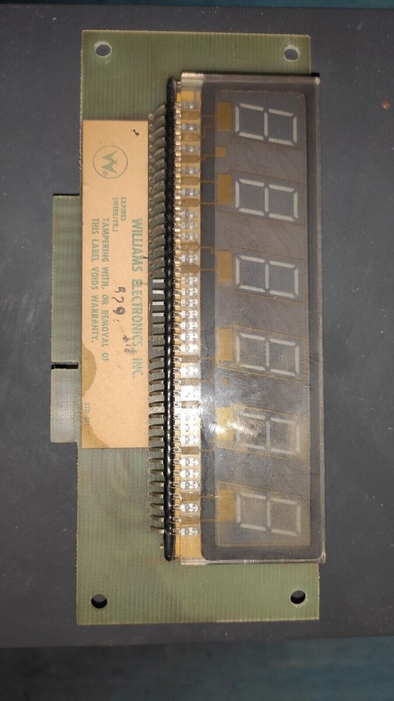 6-digit gas display for Williams pinball machines 2nd generation COD. 1B-2001-132-1