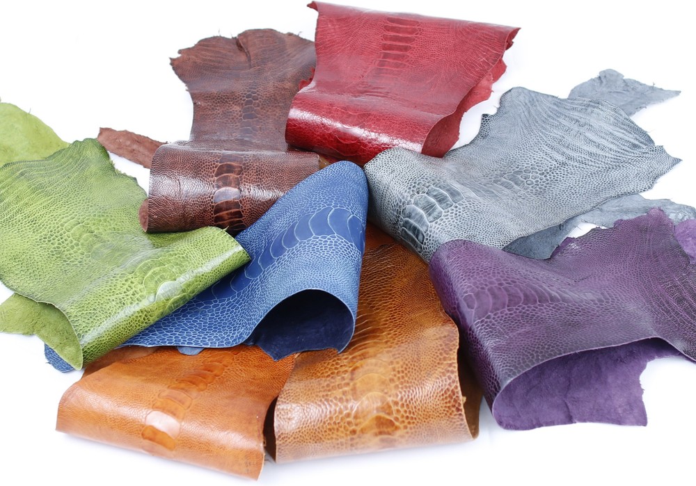 Ostrich Legs Skin Leather, Kango Tabac Color