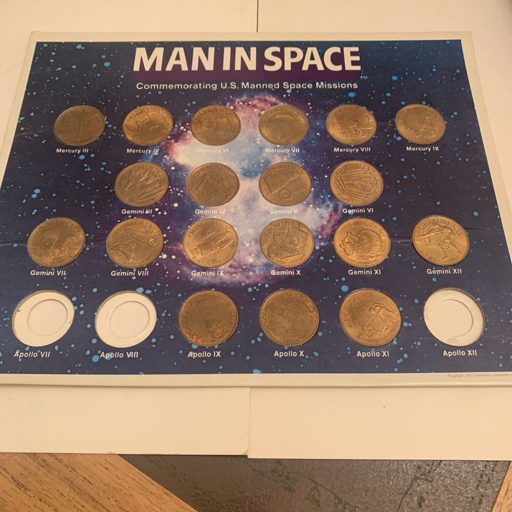 1969 Man In Space coin set INCOMPLETE Bronze Coins