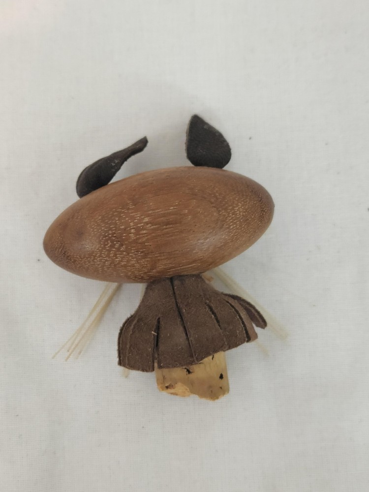Cat/Kitty Wood Cork - Vintage, Damaged