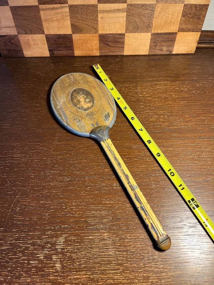 Vintage Handheld Vanity Mirror, shows wear