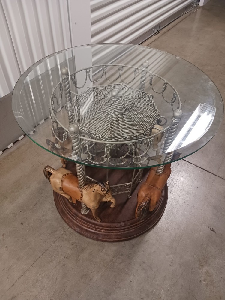 2-Carousel Horse End Tables