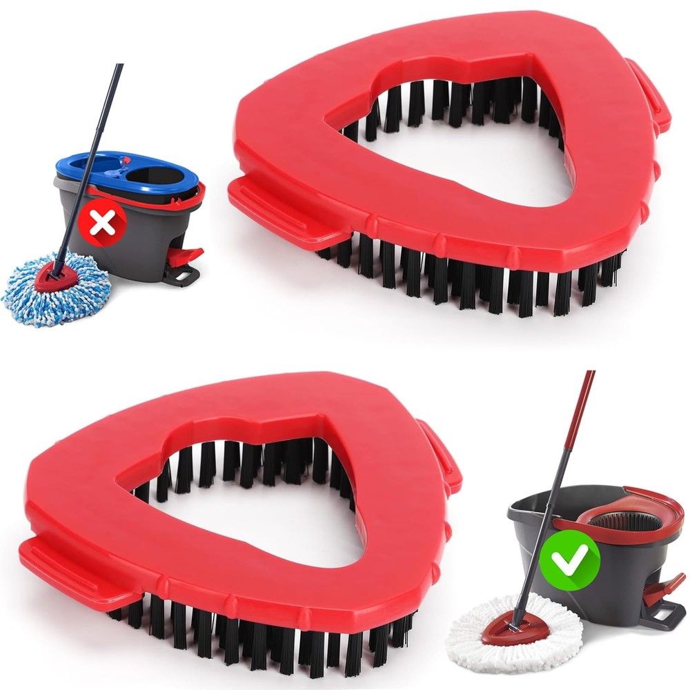 Ocedar Mop Replacement Heads, 2 Pack, Spin System Brush, Kitchen Tool, Red