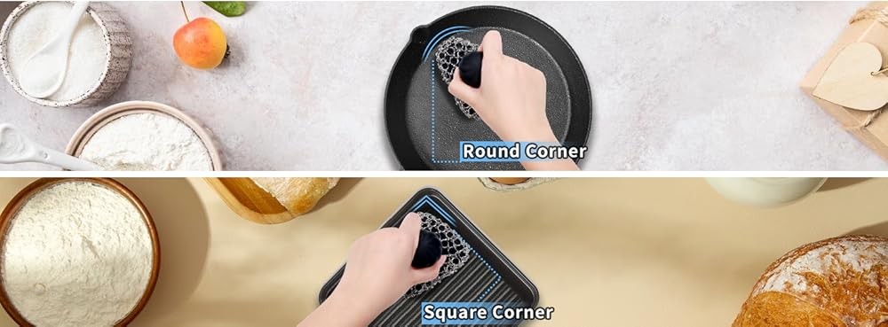 Cast Iron Scrubber with Handle 316 Dish Cast Cleaner Chainmail Scrubber