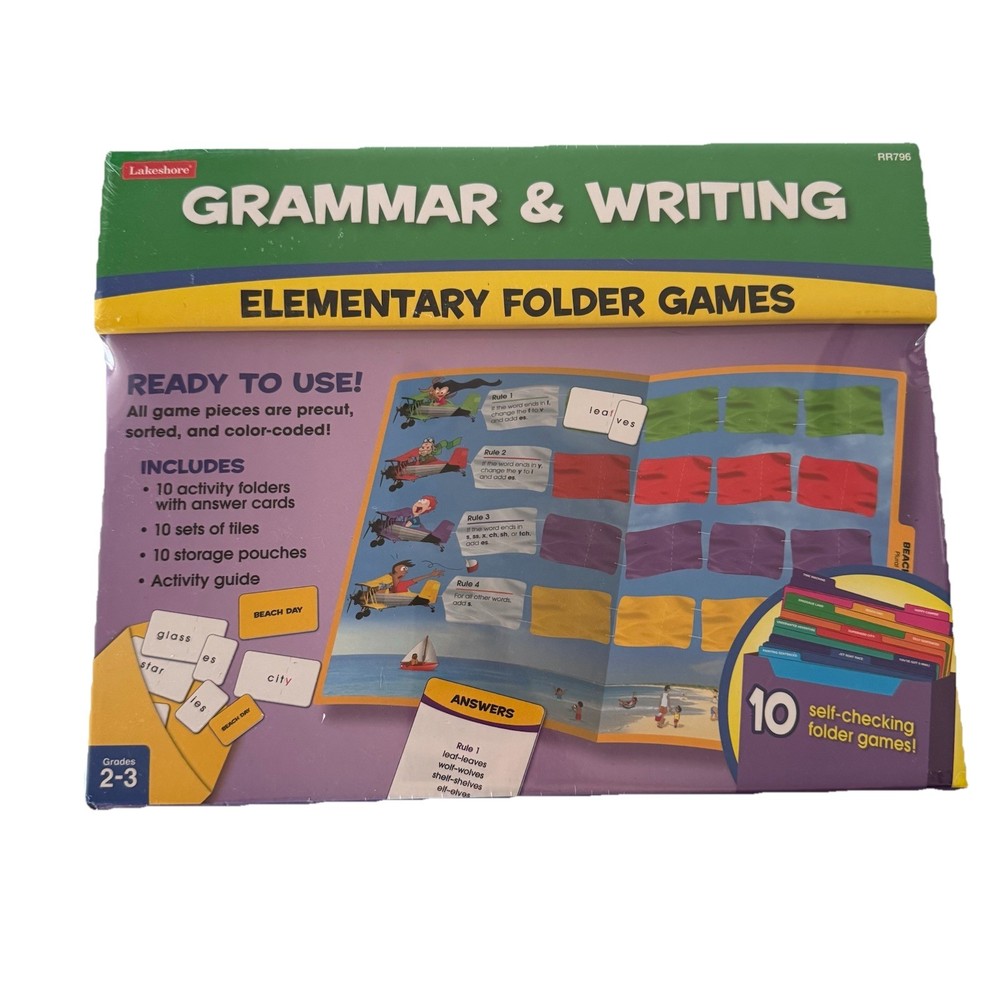 Lakeshore Grammar & Writing Elementary Folder Games Grades 2-3