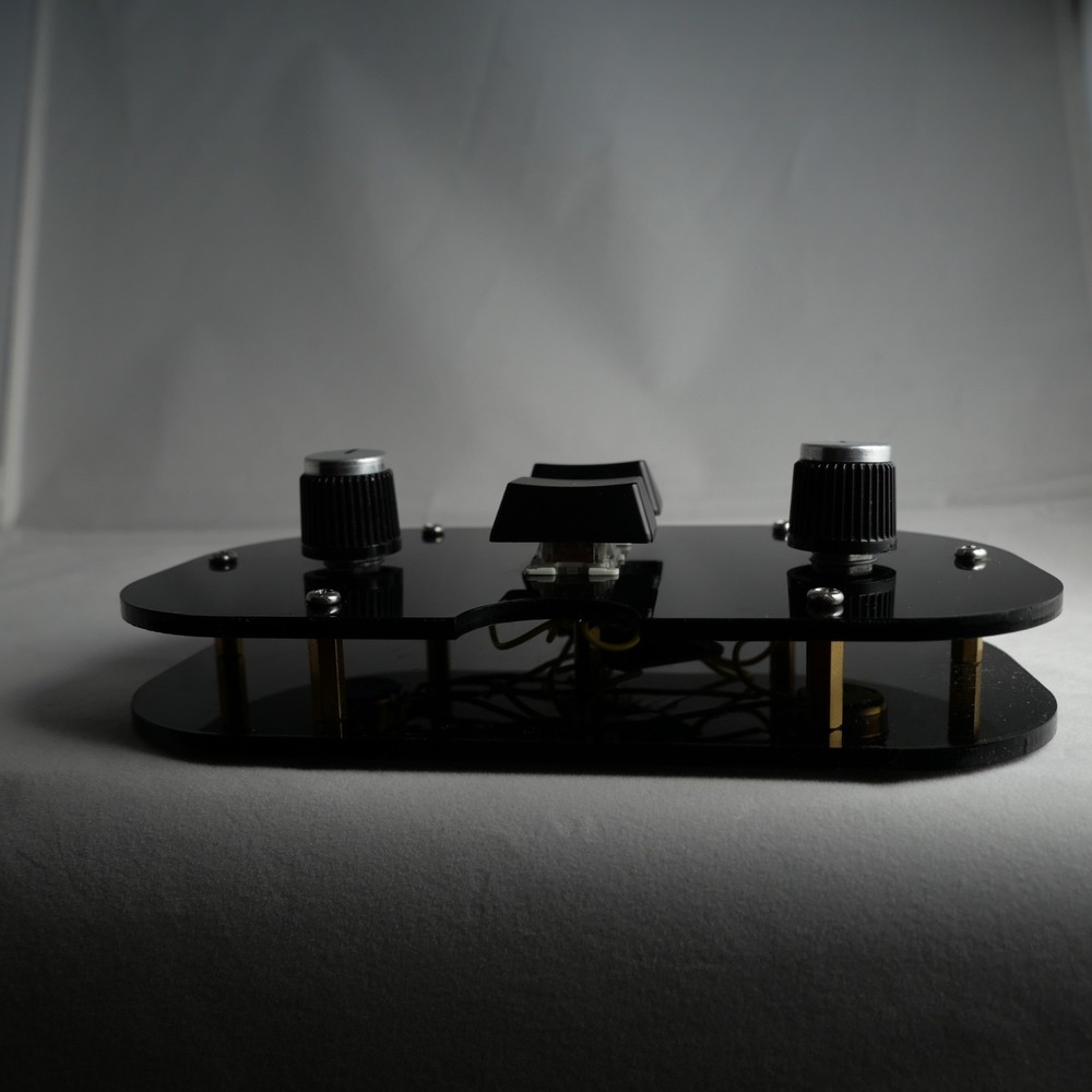 Black Acrylic Midi Controller with 2 Note Buttons and 2 Potentiometer Knobs