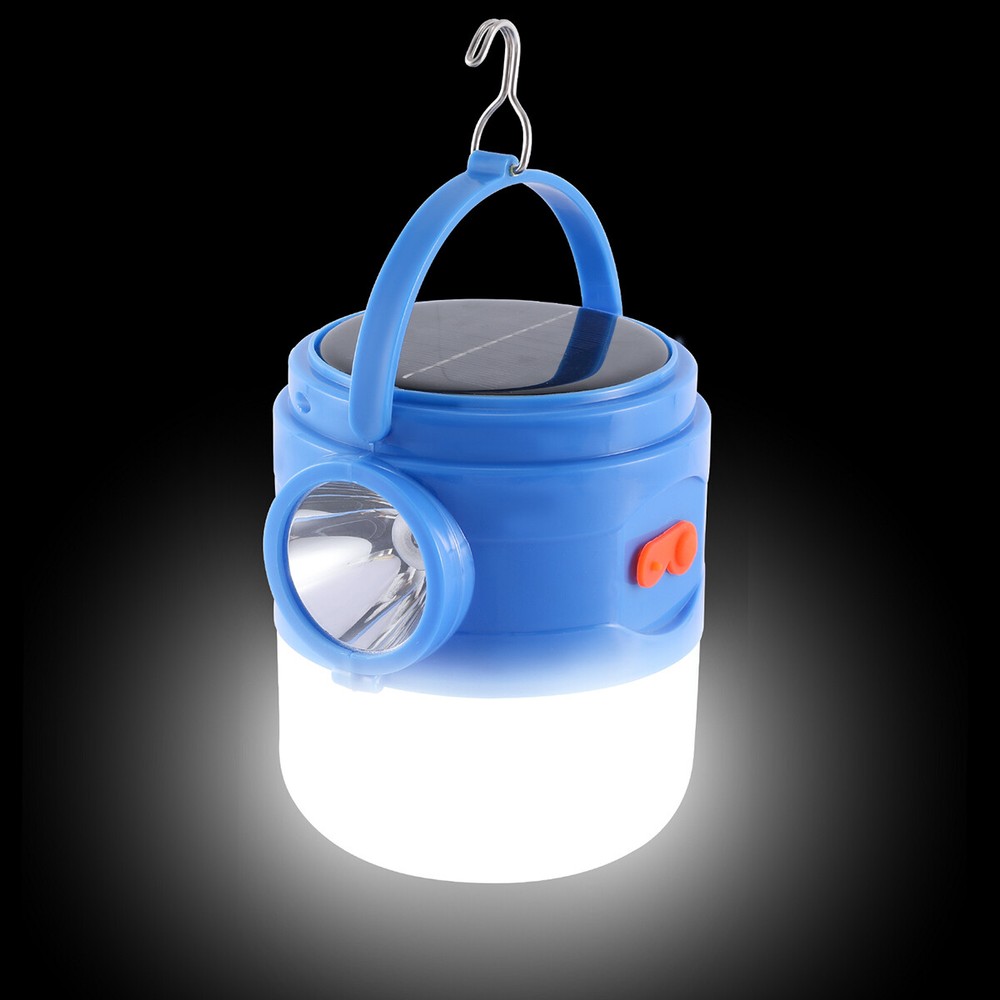 Solar Camping Lantern Flashlight Lamp Portable Rechargeable LED USB Powered A+++