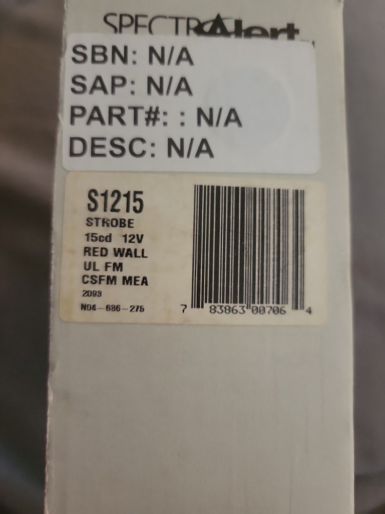 System Sensor S1215 Red Wall Mount Strobe