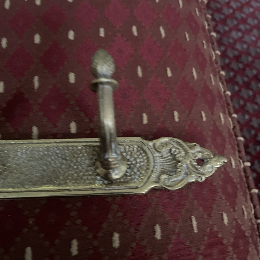 Vintage Brass 3 Hook Ornate Bracket W/ Pineapple Tips 10”