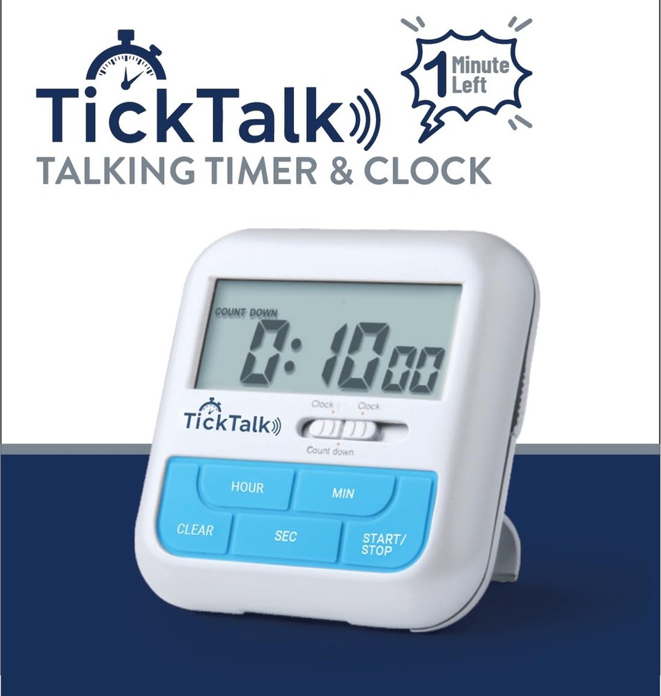 Talking Digital Timer & Clock | Voice Countdown Announcements Every Hour/10 M...