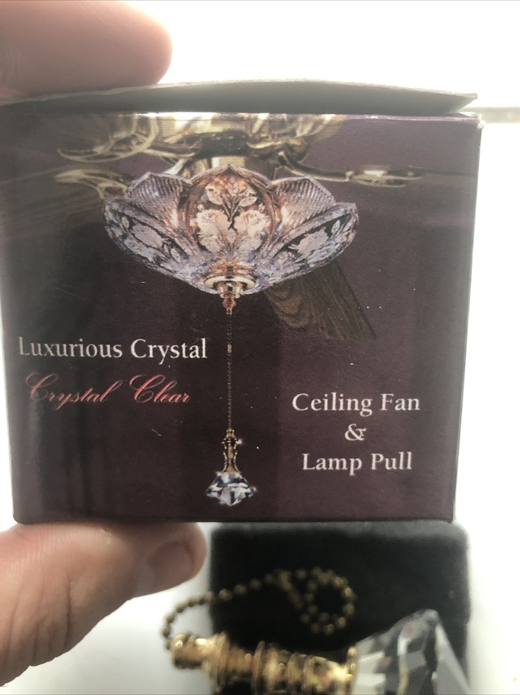 crystal clear ceiling fan & lamp pull Crystal Multi Faceted solitaire