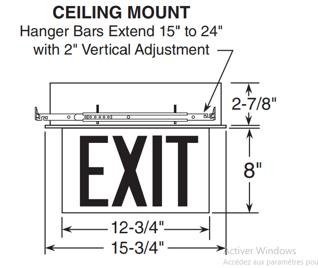 Emergency exit led Metal green With Battery backup