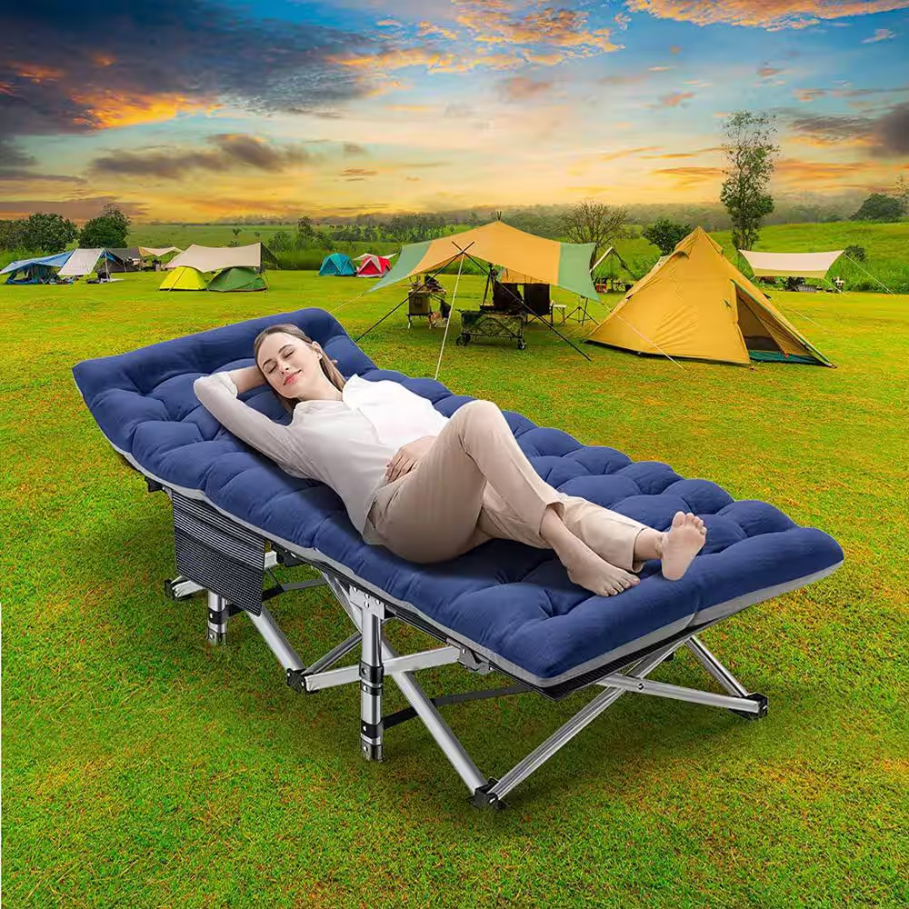 Double Layer 1200D Portable Sleeping Cots Bed, Heavy-Duty Sleeping Cots, with Ca