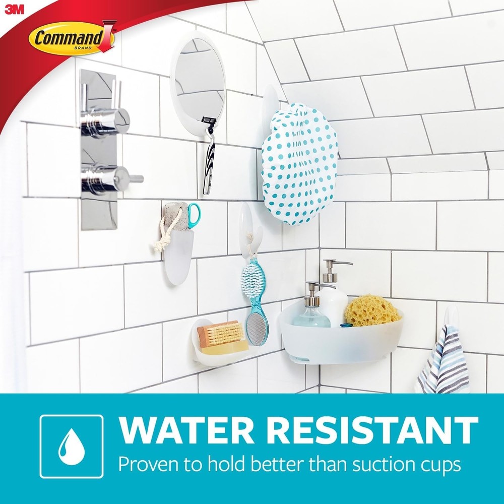 Command Designer Bath Hook Large White 1-Hook with Large,