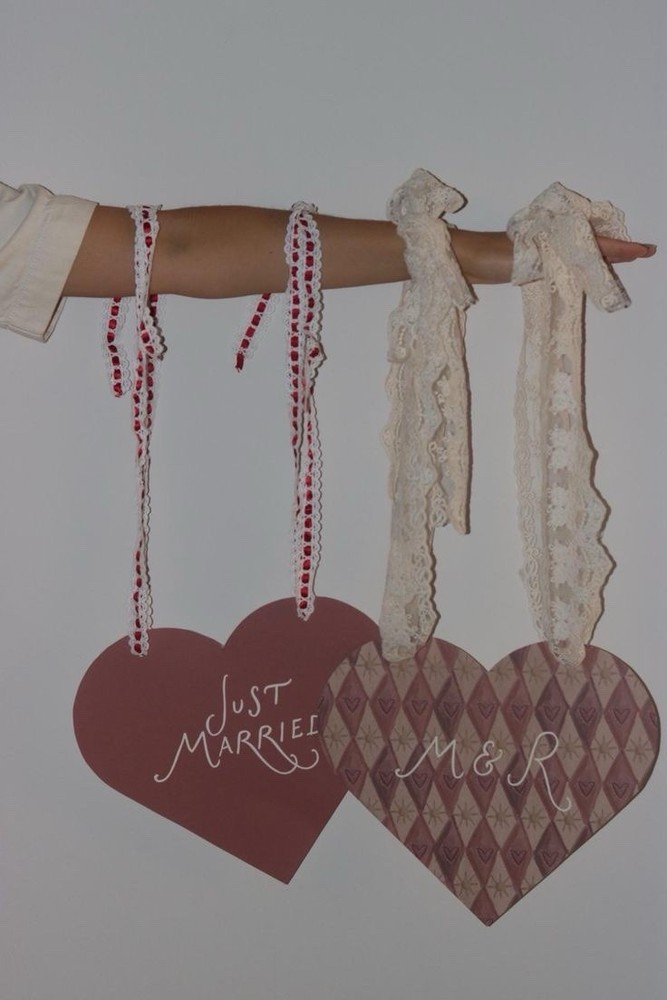 Custom Just married Heart Sign