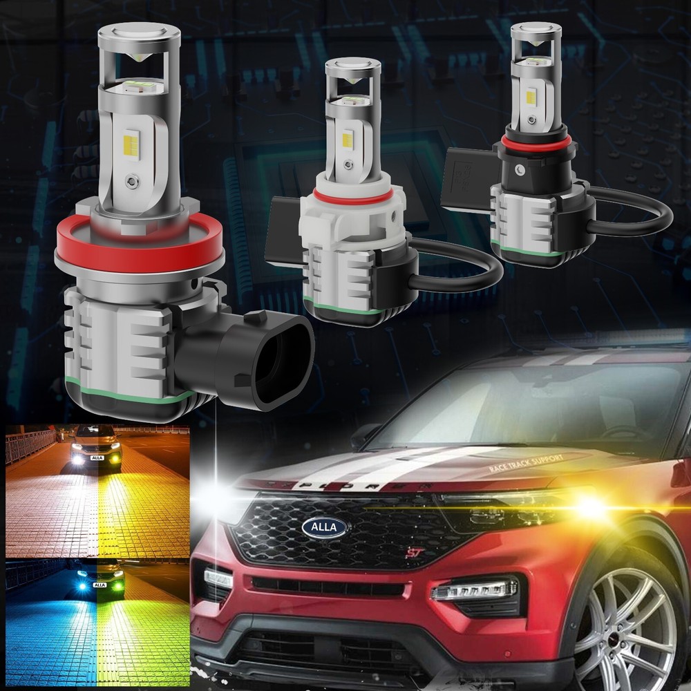 3-Color Switchback LED Fog Light Bulbs,H11 Fog Lamps for Toyota,White Yellow Blu