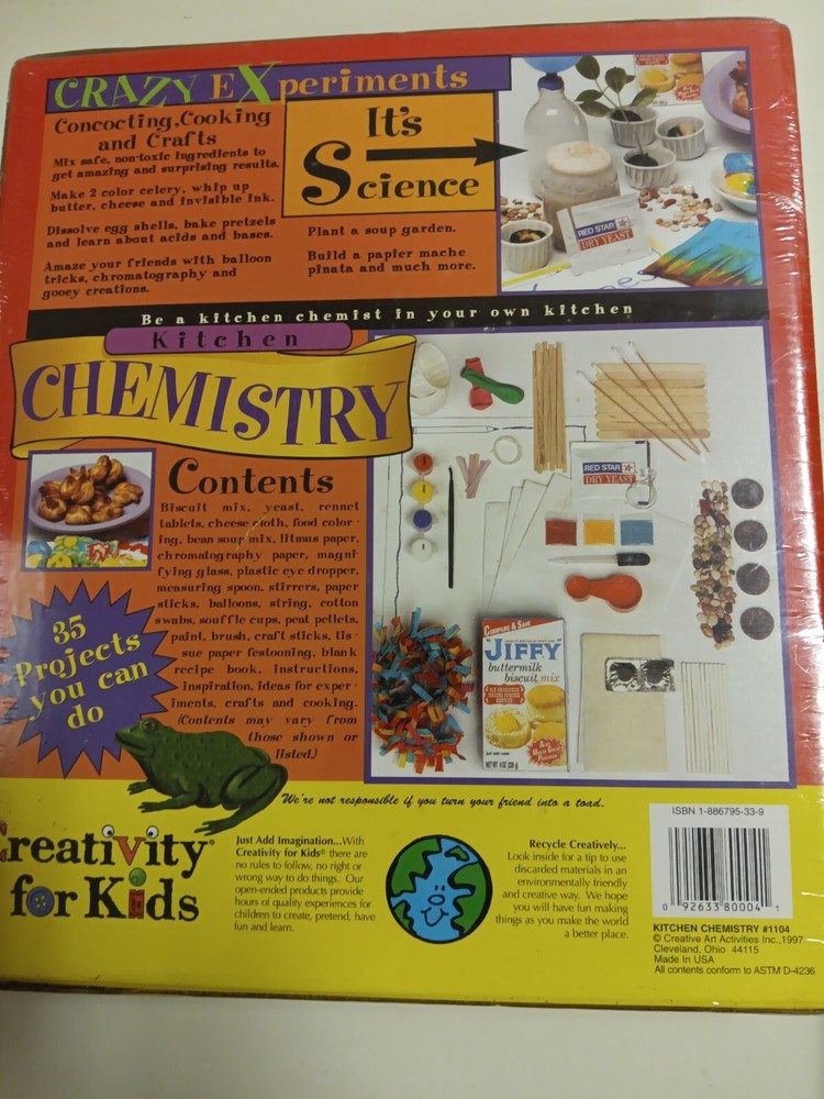 New Creativity For Kids Kitchen Chemistry Set 35 experiments & projects