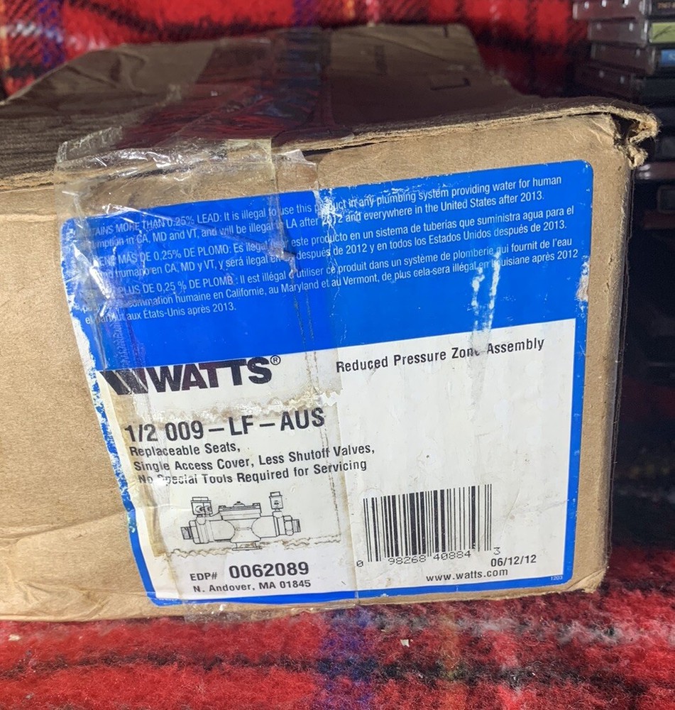 Watts 1/2 009 LF AUS Reduced Pressure Zone Assembly 62089