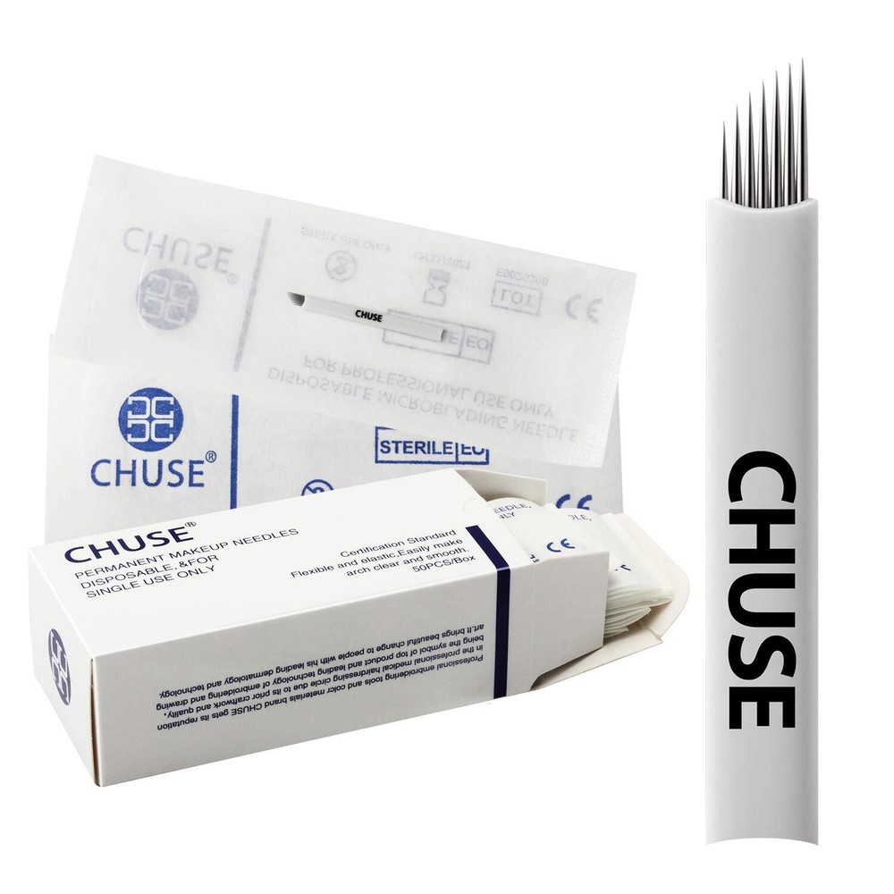 50pcs/box Chuse Microblading Needles Eyebrows Permanent Makeup Blades U-pick Pin