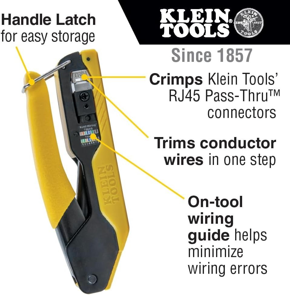 Ethernet Cable Tester and Crimper Kit, Pass-Thru Technology, Includes Connectors