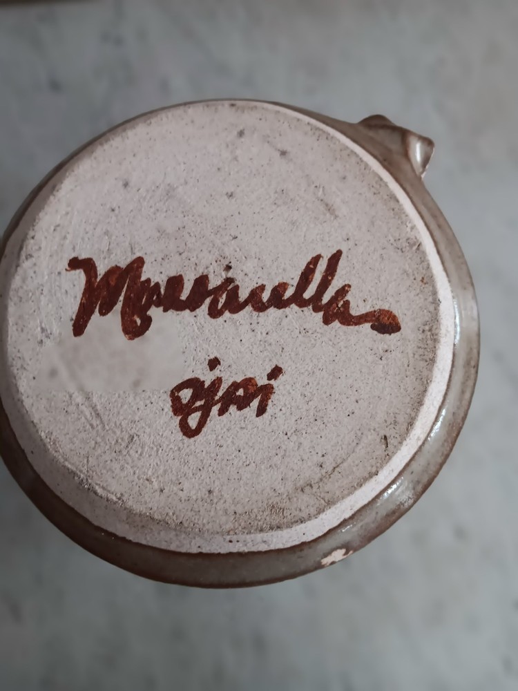 Studio Handcrafted Pottery Handpainted Signed 8 1/2" Pitcher