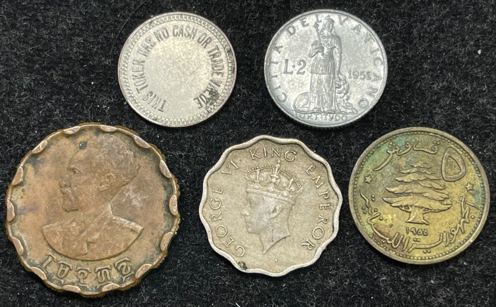 Assorted World Foreign 5 Coins Lot