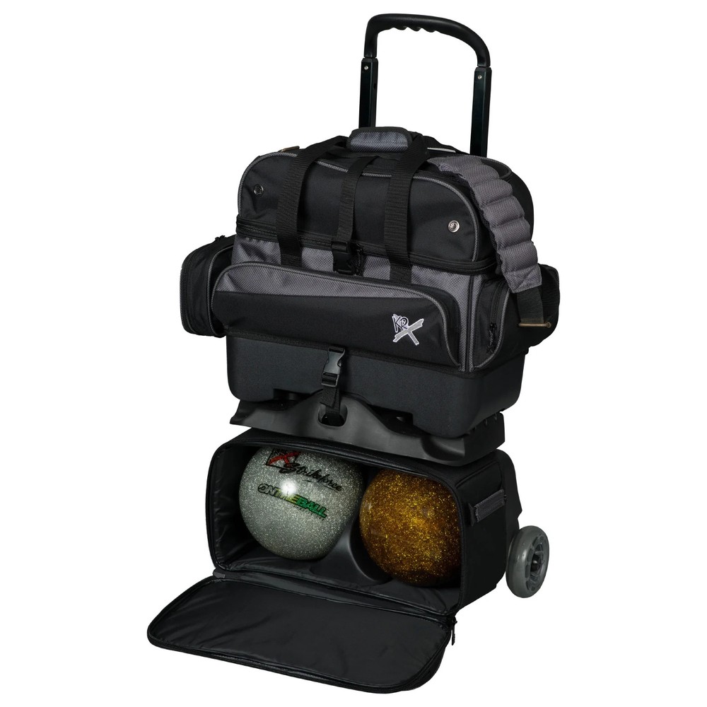 KR Strikeforce Konvoy Black/Carbon 4-Ball Bowling Roller Bag