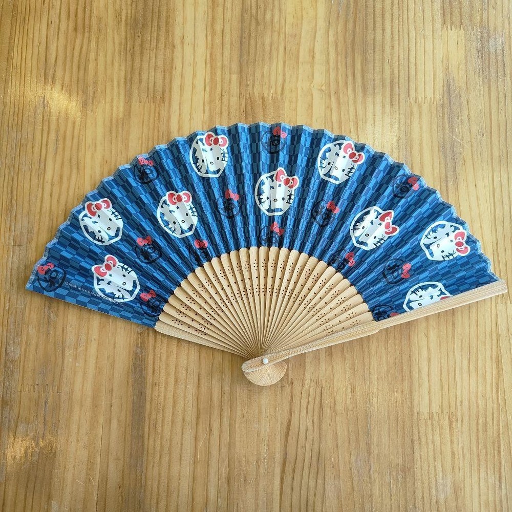 Folding Sensu Fan navy blue