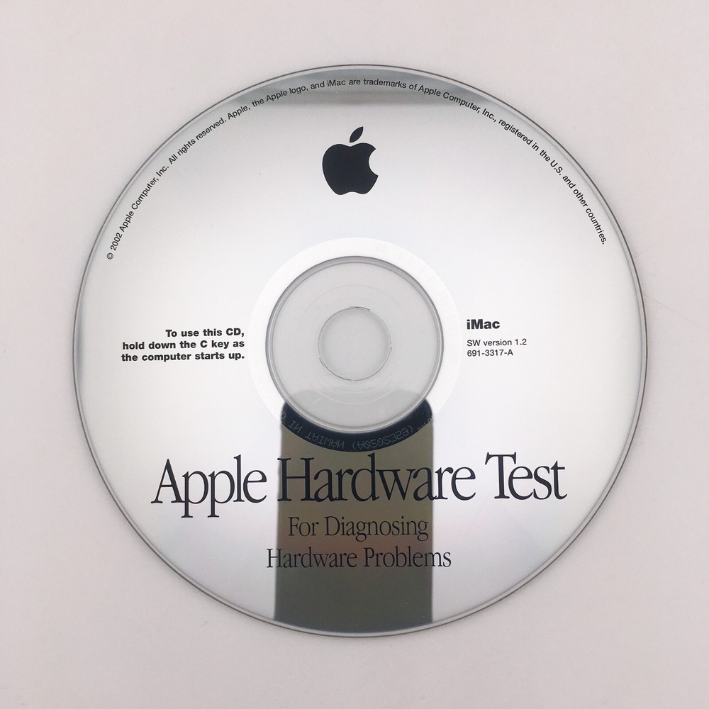 iMac Apple Hardware Test For Diagnosing Hardware Problems Version 1.2 CD 2002