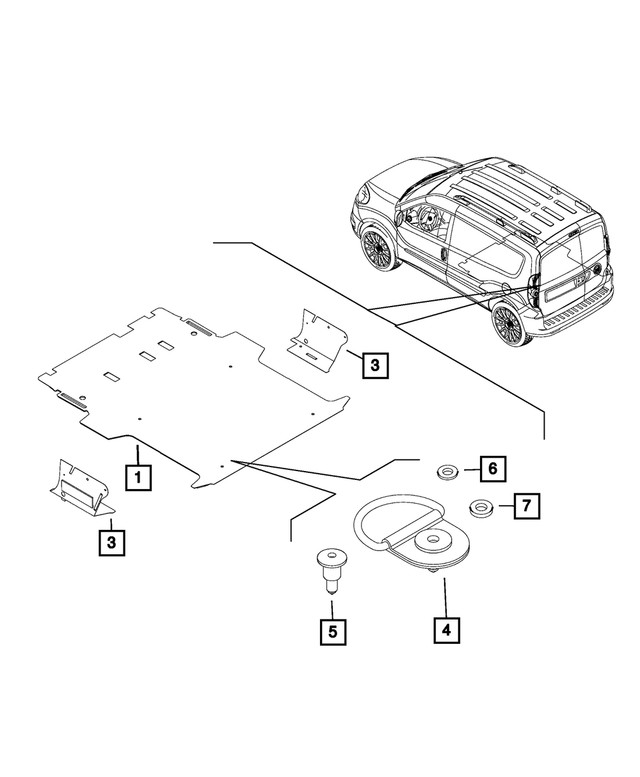 Genuine Mopar Cargo Tie Down Loop 68266768AA