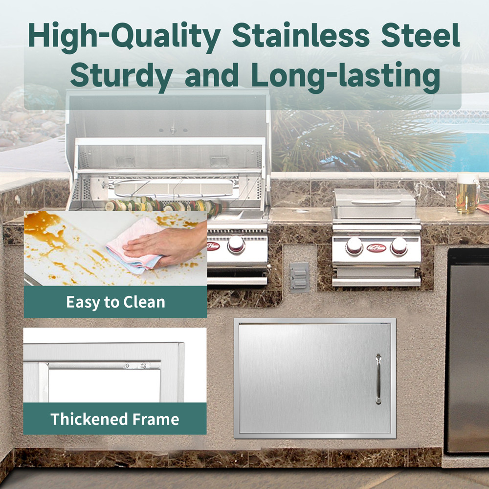 Outdoor Kitchen Doors Stainless Single Access Flush Mount Door(Multiple sizes)